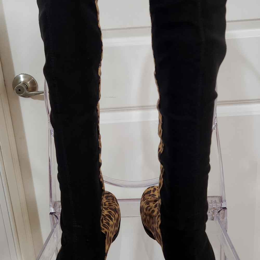 Unisa Over The Knee Leopard Print Boots - image 3